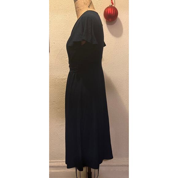 Grecerelle Short Sleeve V-Neck Wrap Dress Navy NWT Size S - Picture 6 of 10
